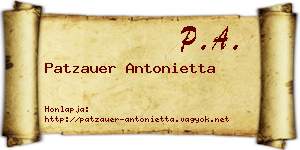 Patzauer Antonietta névjegykártya